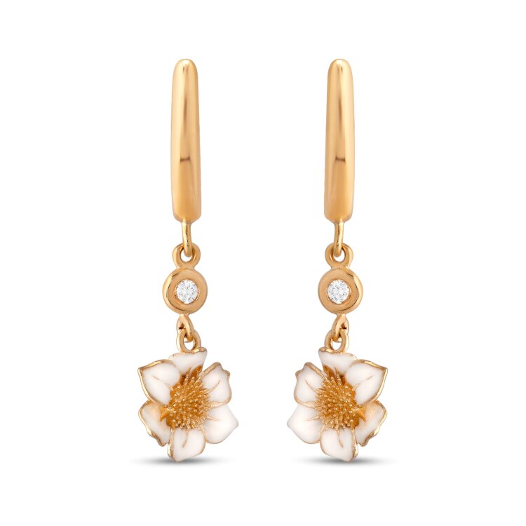 Сережки White Dreams з емаллю та діамантами WDE000009-00