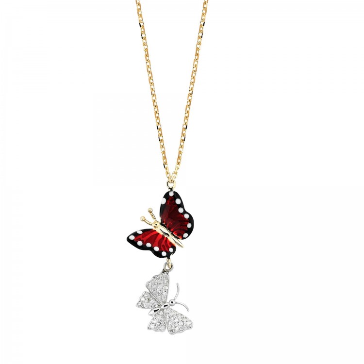 Колье Roberto Bravo Monarch Butterfly с эмалью и бриллиантами