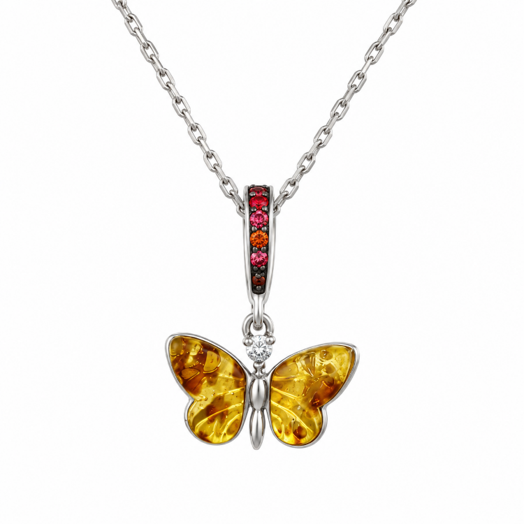 Кольє Monarch Butterfly з емаллю та сапфірами LBHP0005-00