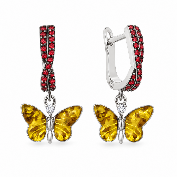 Сережки Monarch Butterfly з емаллю та сапфірами LBHE0005-00