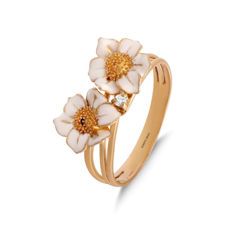 Каблучка White Dreams з емаллю та діамантом WDR000030-00