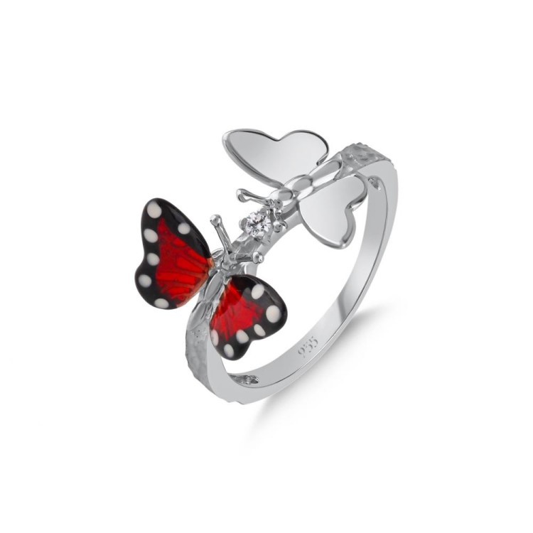 Каблучка Roberto Bravo Monarch Butterfly з емаллю та фіанітами