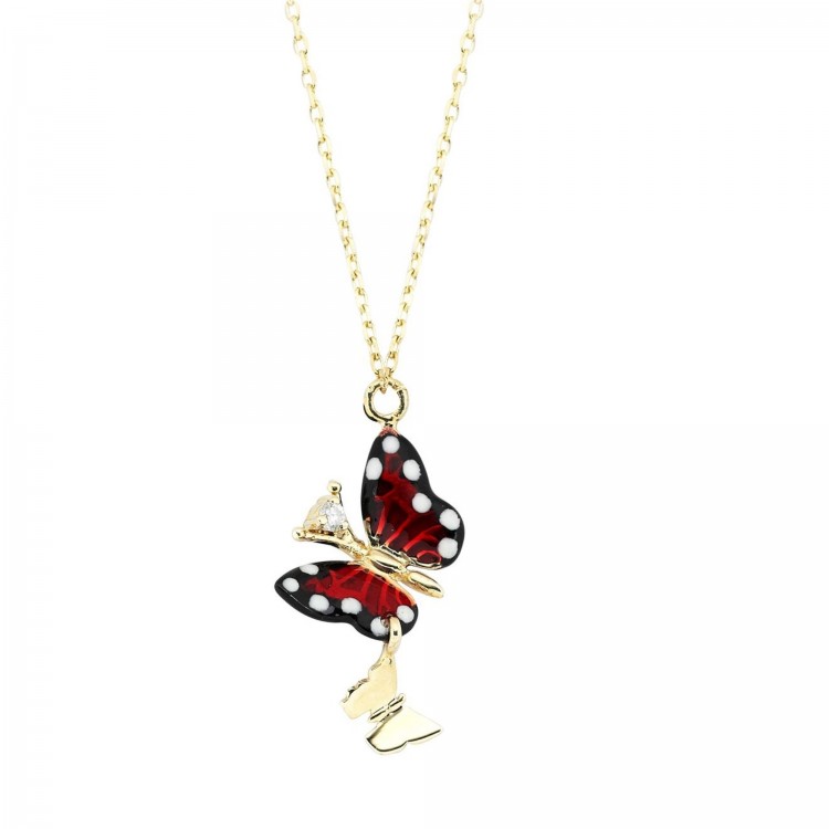 Колье Roberto Bravo Monarch Butterfly с эмалью и бриллиантом
