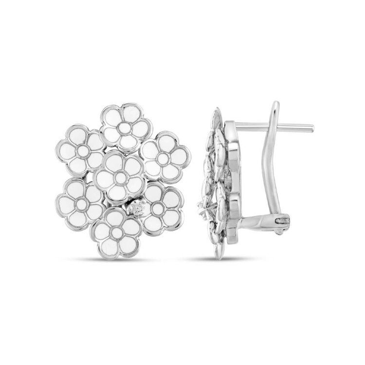 Сережки White Dreams з емаллю та фіанітами WDHE0006-CZ