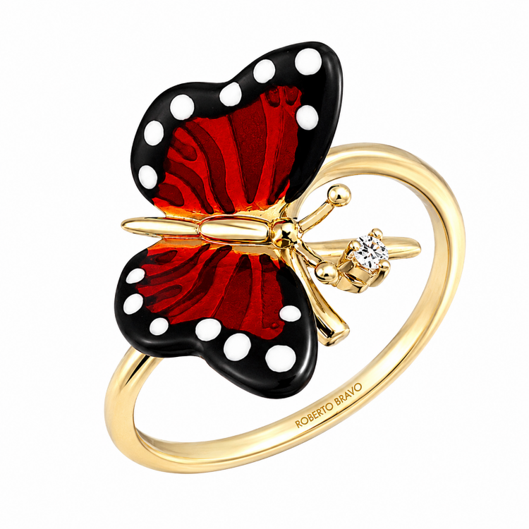 Каблучка Monarch Butterfly з емаллю та діамантом MBHR0032-00
