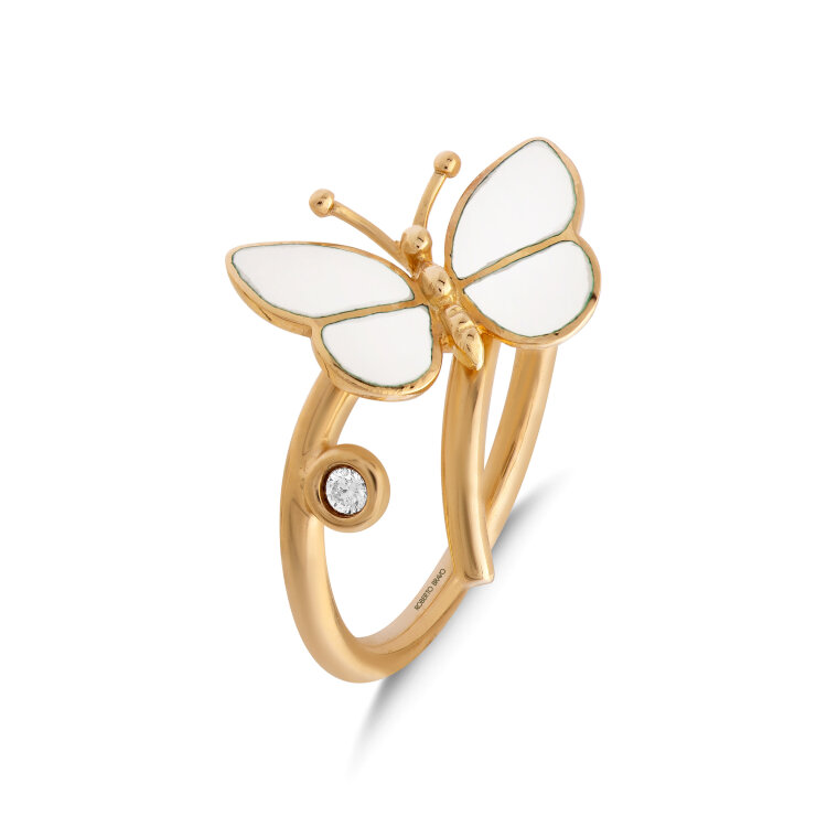 Каблучка White Dreams з емаллю та діамантом WDFR0009-00