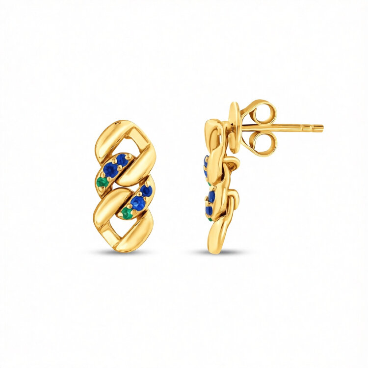 Сережки Rainbow з фіанітами DM4261-2-3CEG